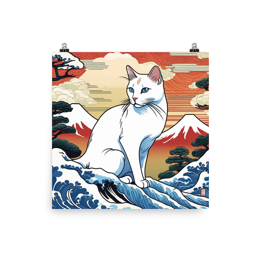 PugMug Custom White Companion Cat Poster