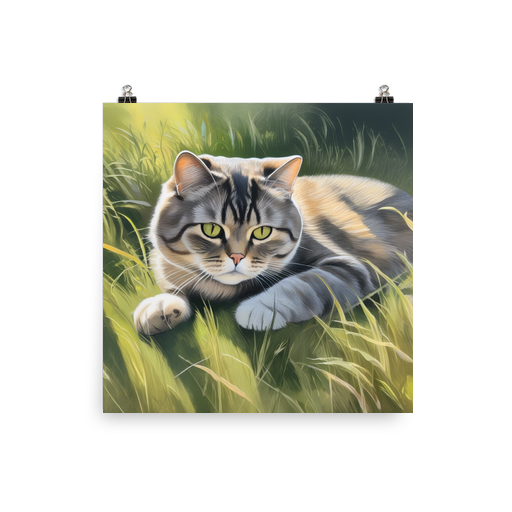 PugMug Custom Tabby Scottish Fold Cat Poster