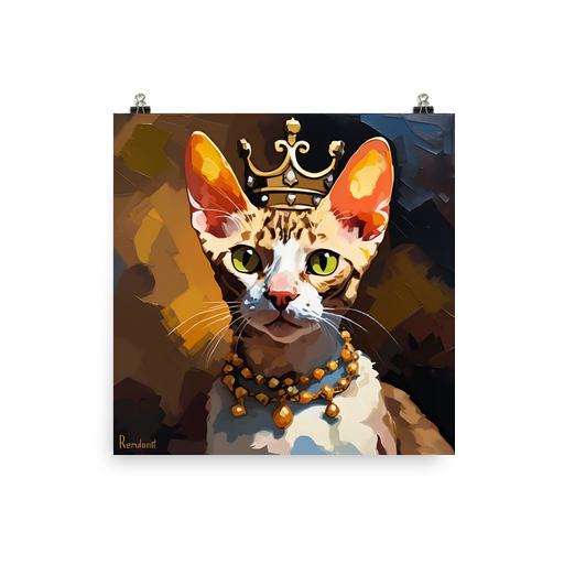 PugMug Custom Tabby Devon Rex Cat Poster