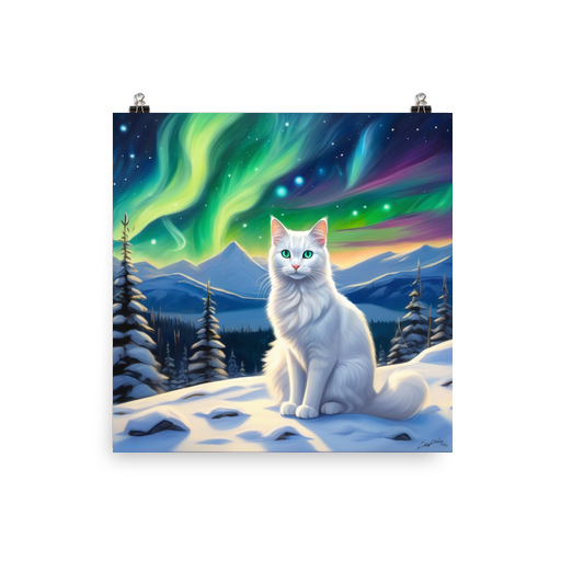 PugMug Custom White Companion Cat Poster