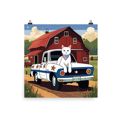 PugMug Custom White Companion Cat Poster