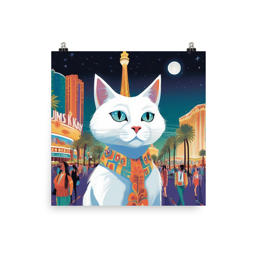 PugMug Custom White Companion Cat Poster