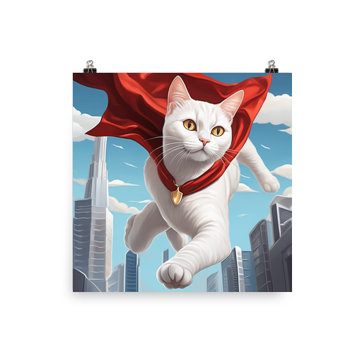 PugMug Custom White Companion Cat Poster