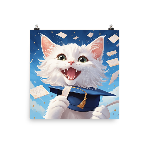 PugMug Custom White Companion Cat Poster