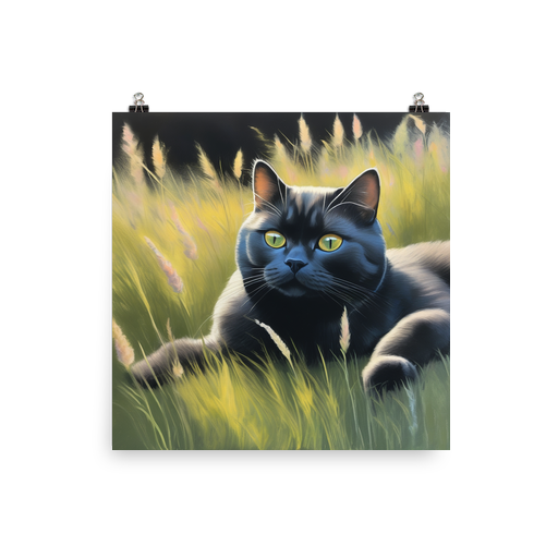 PugMug Custom Black British Shorthair Cat Poster