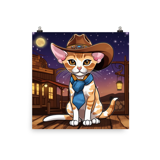 PugMug Custom Tabby Devon Rex Cat Poster