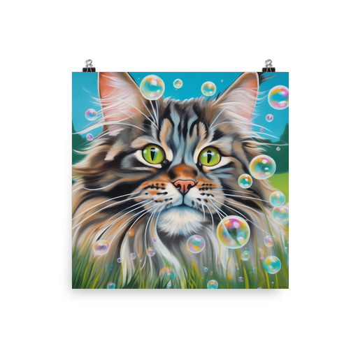 PugMug Custom Tabby Maine Coon Cat Poster