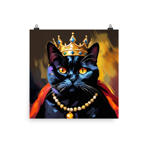 PugMug Custom Black British Shorthair Cat Poster