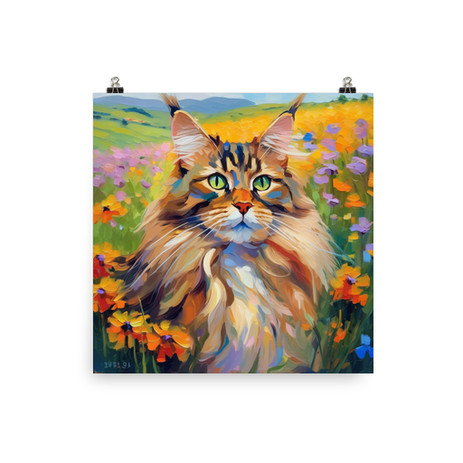 PugMug Custom Tabby Maine Coon Cat Poster
