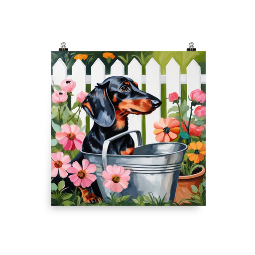PugMug Custom Black Dachshund Poster