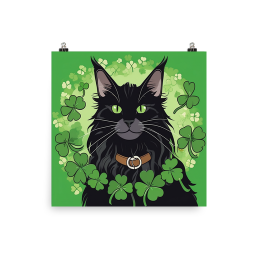 PugMug Custom Black Maine Coon Cat Poster