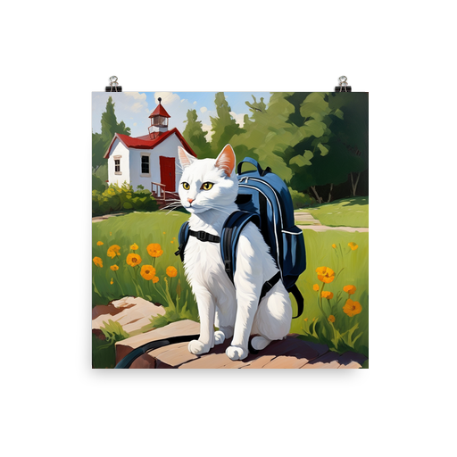 PugMug Custom White Companion Cat Poster