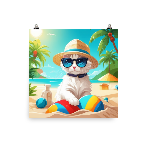 PugMug Custom White Companion Cat Poster