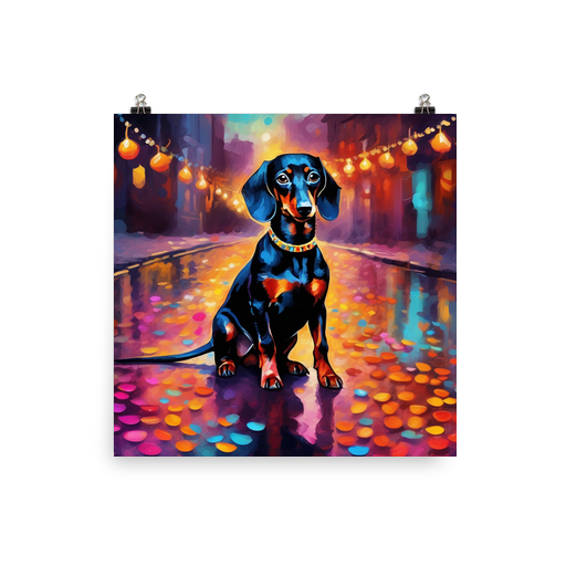 PugMug Custom Black Dachshund Poster