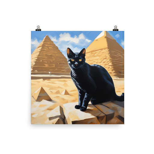 PugMug Custom Black American Shorthair Cat Poster