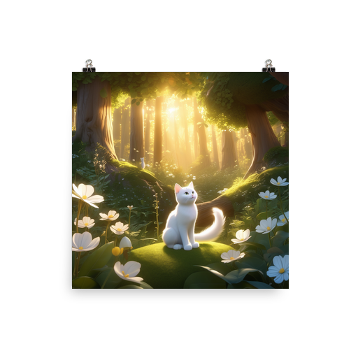 PugMug Custom White Companion Cat Poster