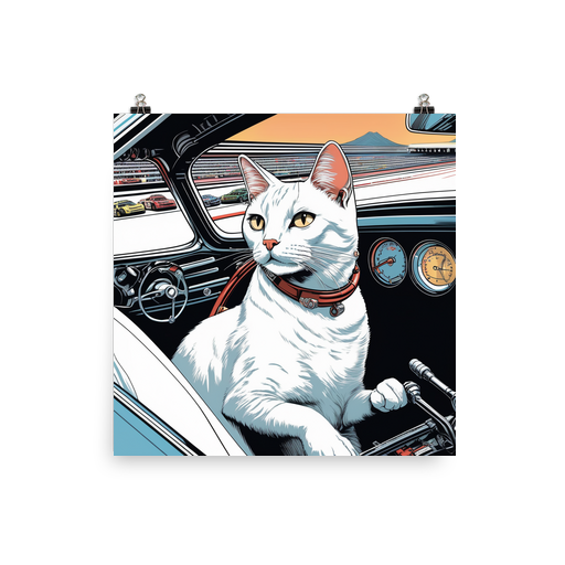 PugMug Custom White Companion Cat Poster