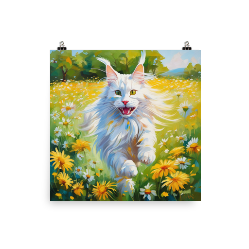 PugMug Custom White Maine Coon Cat Poster