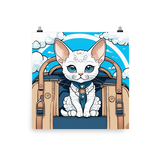 PugMug Custom White Devon Rex Cat Poster