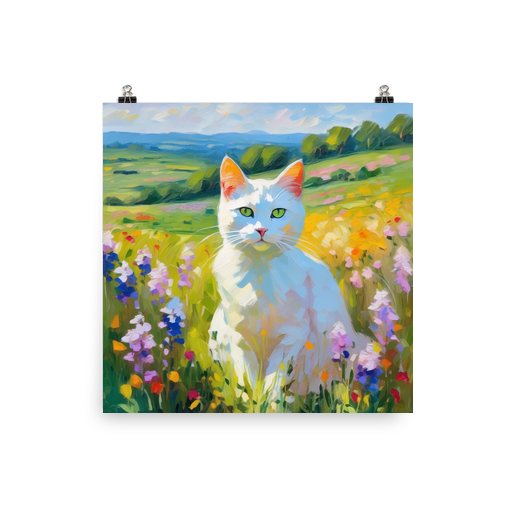 PugMug Custom White Companion Cat Poster