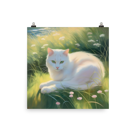 PugMug Custom White Companion Cat Poster