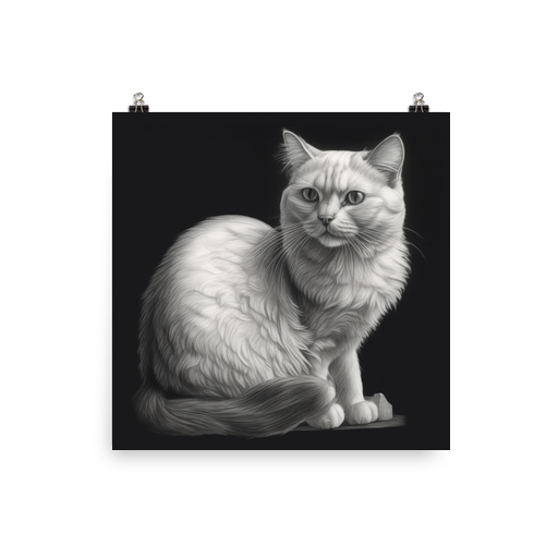 PugMug Custom White Companion Cat Poster