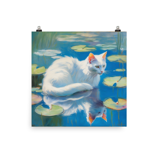 PugMug Custom White Companion Cat Poster