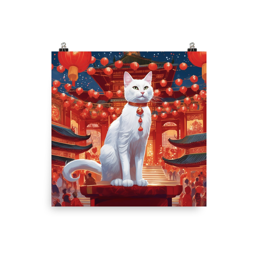 PugMug Custom White Companion Cat Poster