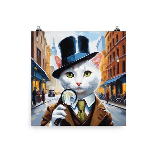 PugMug Custom White Companion Cat Poster