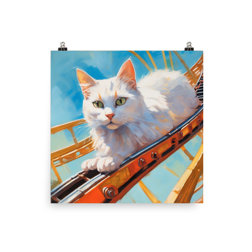 PugMug Custom White Companion Cat Poster