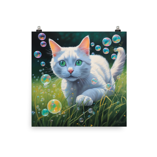 PugMug Custom White Companion Cat Poster