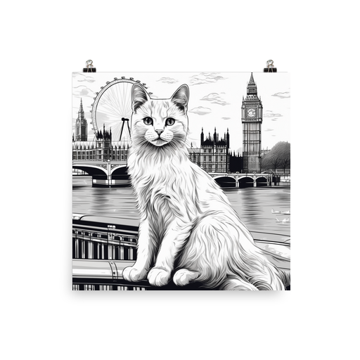 PugMug Custom White Companion Cat Poster