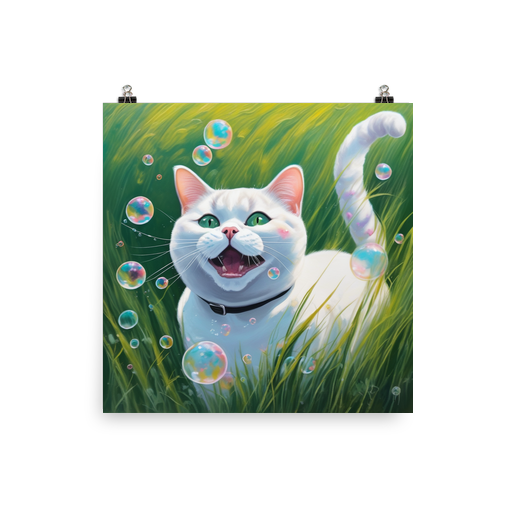 PugMug Custom White British Shorthair Cat Poster