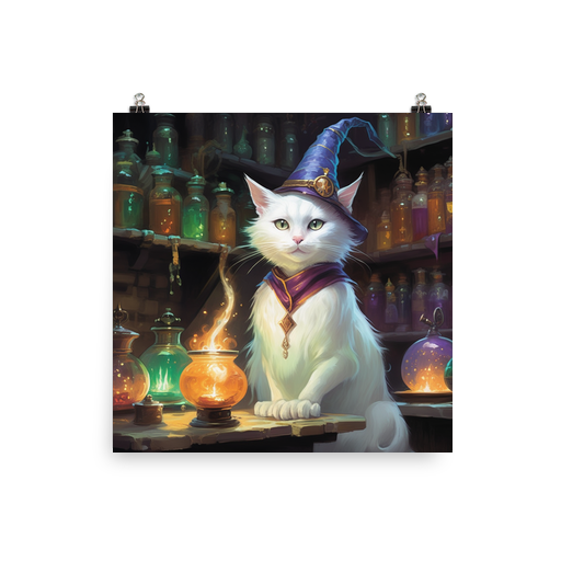 PugMug Custom White Companion Cat Poster