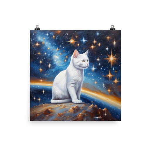 PugMug Custom White Companion Cat Poster