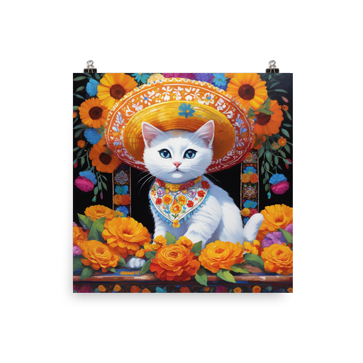 PugMug Custom White Companion Cat Poster