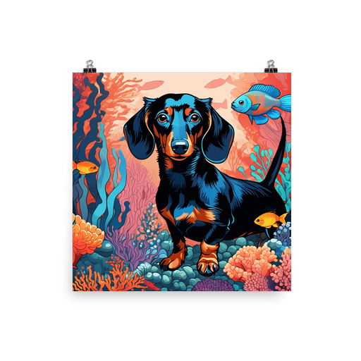 PugMug Custom Black Dachshund Poster