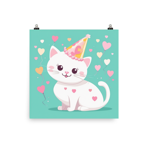 PugMug Custom White Companion Cat Poster