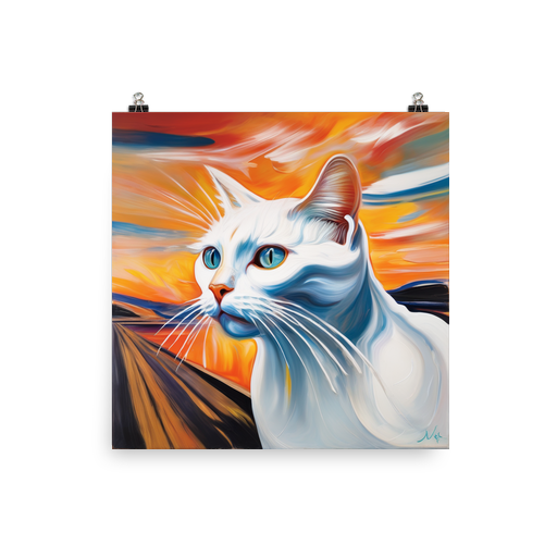PugMug Custom White Companion Cat Poster