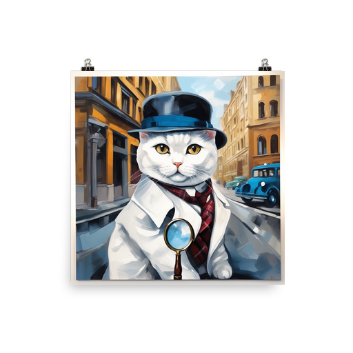 PugMug Custom White Scottish Fold Cat Poster