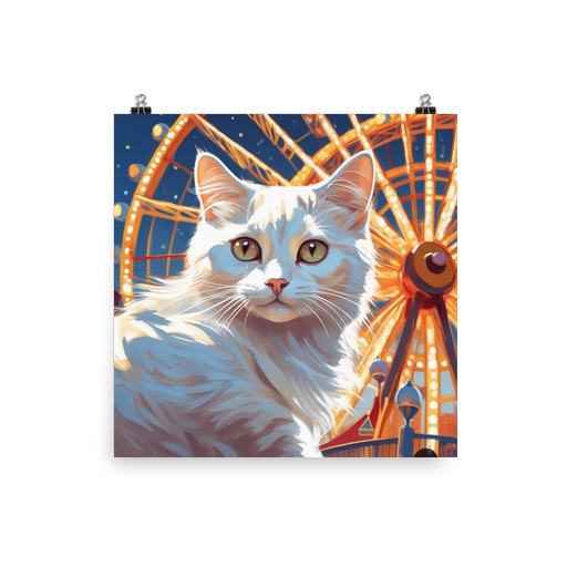 PugMug Custom White Companion Cat Poster