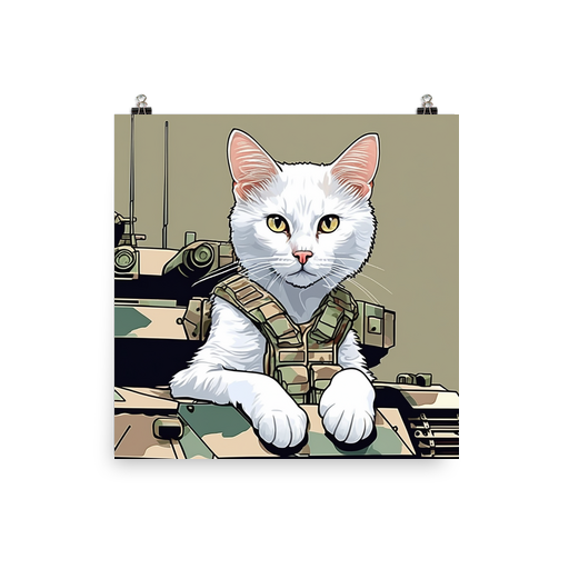 PugMug Custom White Companion Cat Poster