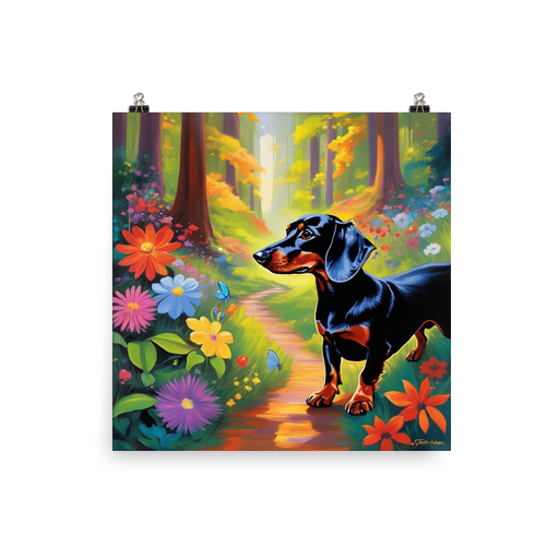 PugMug Custom Black Dachshund Poster