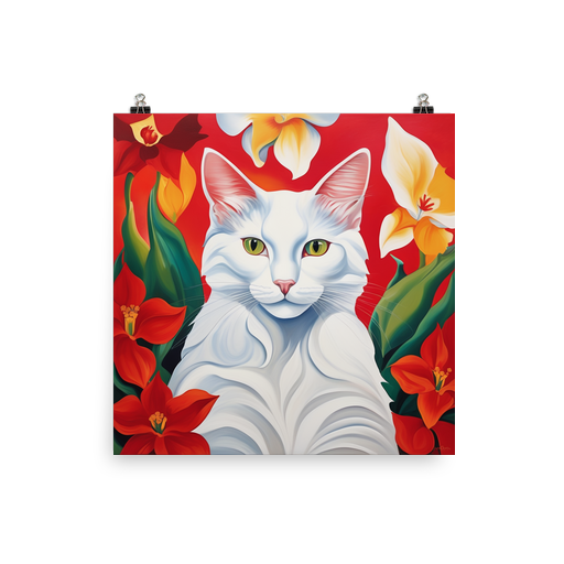 PugMug Custom White Companion Cat Poster