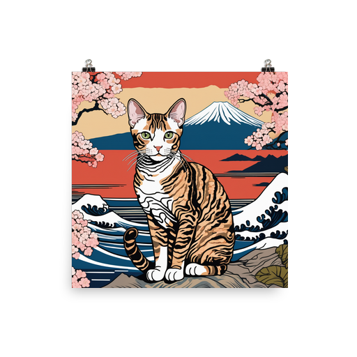 PugMug Custom Tabby Devon Rex Cat Poster