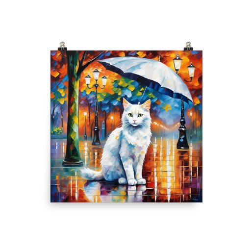 PugMug Custom White Companion Cat Poster