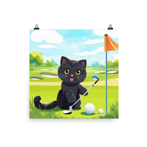 PugMug Custom Black Scottish Fold Cat Poster