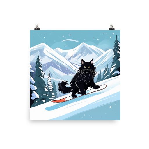 PugMug Custom Black Maine Coon Cat Poster
