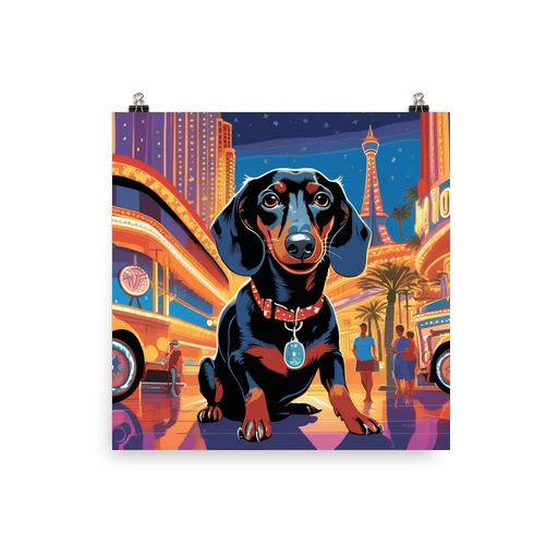 PugMug Custom Black Dachshund Poster