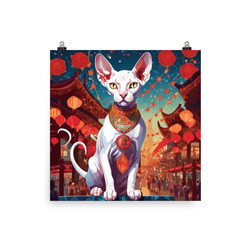 PugMug Custom White Sphynx Cat Poster